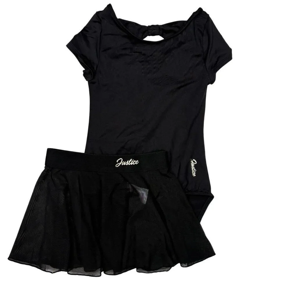 Justice Girls Cap Sleeve Dance and Gymnastics Leotard with Skirt Size XS 5-6